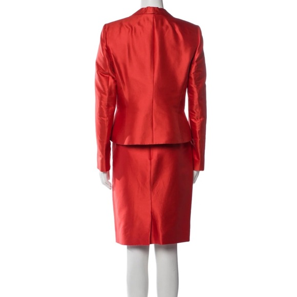 Escada Vintage Silk Blend Skirt Set In Orange - Picture 3 of 14